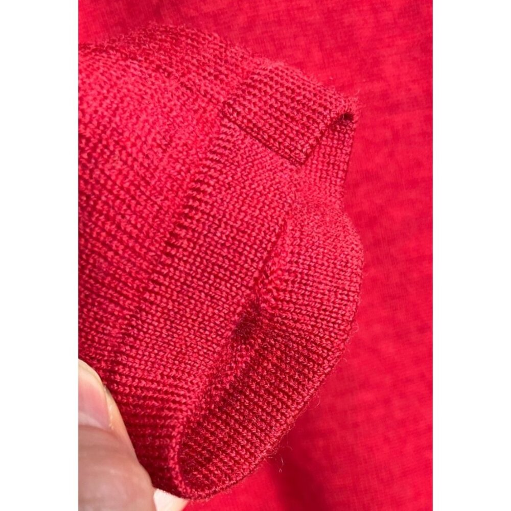 Vtg Pursuits Ltd Wool V-neck Sweater Red Pullover Preppy Classic Capsule Women M - Picture 8 of 8